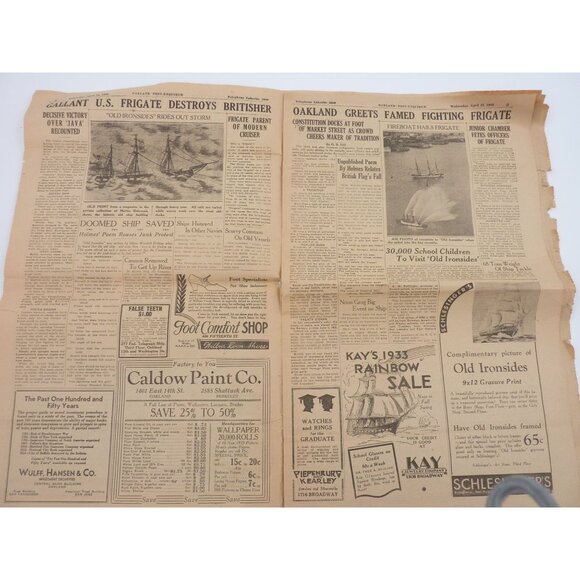 The Oakland post Enquirer Welcome Old ironsides April 1933 souvenir ed very rare - Picture 5 of 15